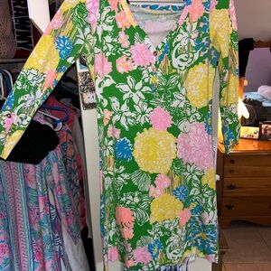 Lilly Pulitzer Floral Dress - Green, Yellow, Pink, Blue